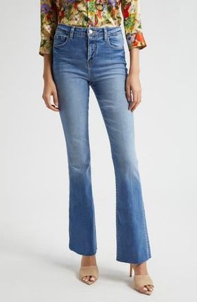 L'agence Ruth High Waist Raw Hem Straight Leg Jeans in Garvey at Nordstrom Rack, Size 32