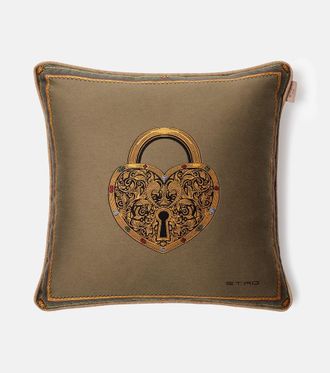 Etro Herald embroidered cotton-blend cushion