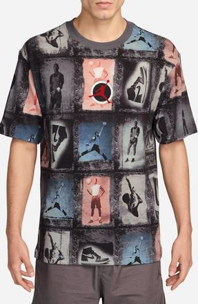 Nike Jordan Flight Club Allover MJ Print Cotton T-Shirt in Sail at Nordstrom, Size Xx-Large