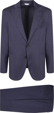 Boglioli Fijne wol. Klassieke snit. - Heren - Business pakken - Blauw - 2XL - Wol - Kostuums