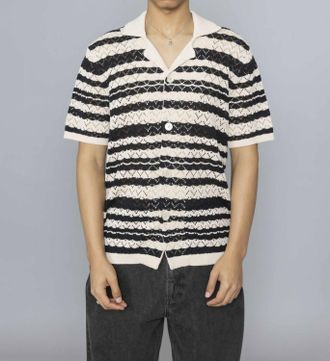 Nn.07 Henry Short Sleeve Shirt In Off-White