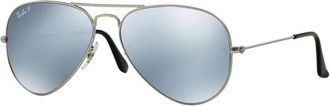 Ray-Ban Zilveren Aviator Zonnebril - unisex - Zonnebrillen - Grijs - 58 MM - Accessoires