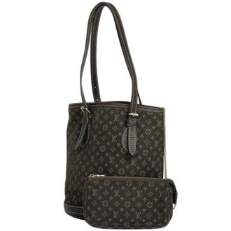 Louis Vuitton Pre-owned Bucket Bags, female, Brown, Size: ONE SIZE Pre-owned Monogram Mini Lin Shoulder Bag