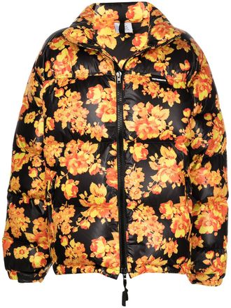 VETEMENTS floral-print puffer jacket - women - Polyester - S - Black