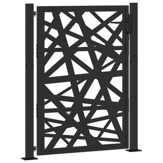 Berkfield Home Garden Gate Black 105x130 cm Steel Light Design