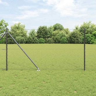 vidaXL Reja Con Postes Gris 1.2 X 10 M Acero Recubierto De Pvc Vidaxl