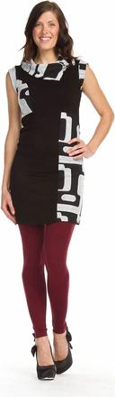 Papillon Print Patch Overlap Collar Dress In Black/white