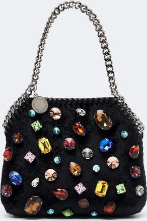 Stella McCartney Falabella Tiny embellished velvet shoulder bag