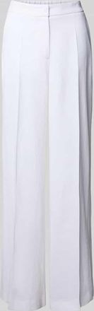 Luisa Cerano Luisa Cerano Straight Leg Leinenhose mit Bügelfalten in Weiss, Größe 42