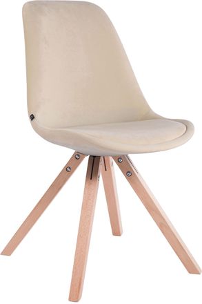 Clp Clp - Sedia Toulouse In Velluto Gambe Quadrate Crema Natura