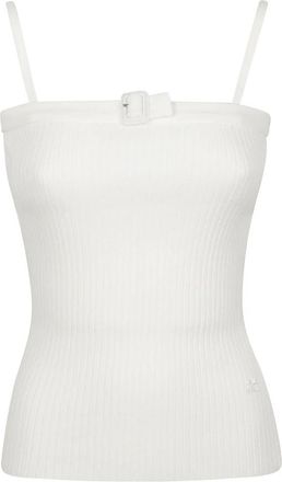Courr&egrave;ges Top met gespdetail - Dames - Tops zonder mouwen - Wit - L - Tops