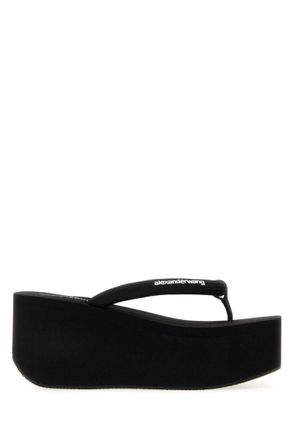 Alexander Wang Black Logo Jenna Sandals