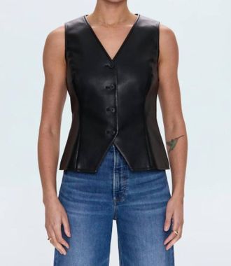 Pistola Denim Danica Button Down Vest In Onyx