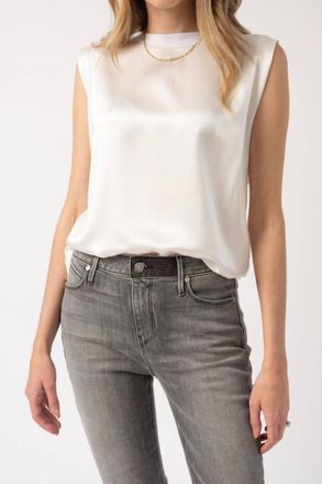 Rta Tyler Pleated Top In White