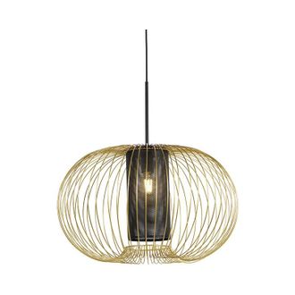 QAZQA Lampada a sospensione marnie - Design - Acciaio - Nero/Oro/Ottone - Tondo Max. 1 x Watt - Qazqa