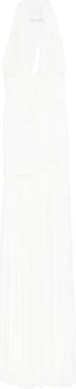 CHRISTOPHER ESBER Abito lungo plissettato con scollo a V - Bianco