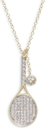 Meira T Diamond Tennis Racket Pendant Necklace in Yellow at Nordstrom, Size 18