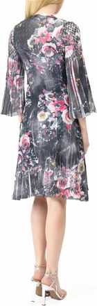 Komarov Chiffon Dress With Split Sleeve In Jewel Floral