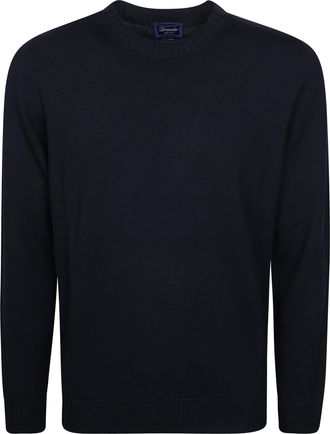 Drumohr Merino White Tubular Merino Wool Crewneck Sweater