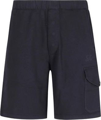C.P. Company Diagonal Raised Fleece Cargo Sweatshorts - Heren - Korte Broeken - Blauw - S - Katoen - Korte Broeken