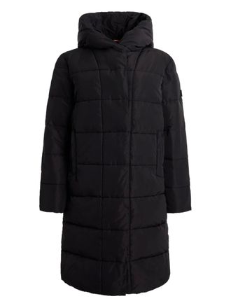 Bally rubber-logo puffer coat - Black