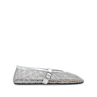 Alaia Ballet Flats In Laminated Fishnet