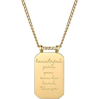Mantra Beautiful Girl, You Can Do Hard Things - Necklace in Yellow Gold at Nordstrom