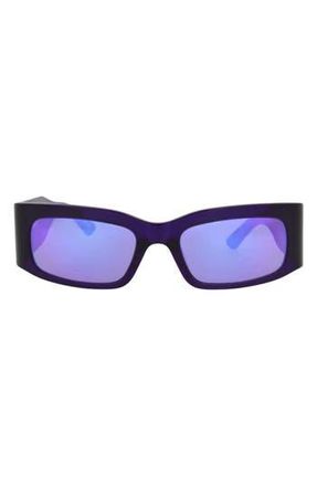 Balenciaga 56mm Rectangular Sunglasses in Violet Violet Violet at Nordstrom Rack