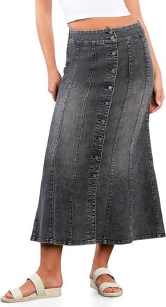 Wash Lab Denim Stretch Denim Maxi Skirt in Soft Grey at Nordstrom, Size 30