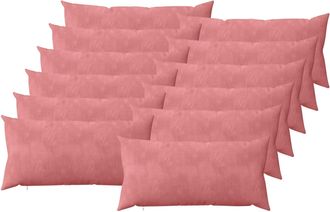 vidaXL Funda De Almohada 12 Pcs Heerlen Rosa 40 X 80 Cm Terciopelo Vidaxl