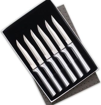 Rada 6 Piece Serrated Steak Knives Set with Gift Box in Silver at Nordstrom
