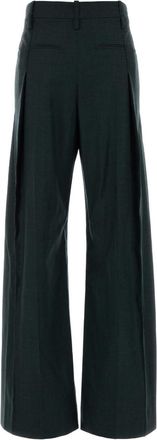 Victoria Beckham Virgin Wool Trousers - Green