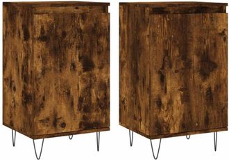 vidaXL Vidaxl - Aparadores 2 uds madera de ingeniería roble ahumado 40x35x70 cm