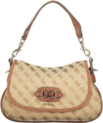 Guess Beige Polyester Womens Bag with Adjustable Shoulder Womens Strap