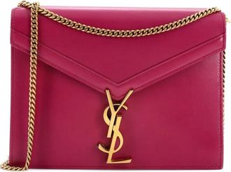 Saint Laurent Cassandra kleine leren schoudertas met ketting - Paars