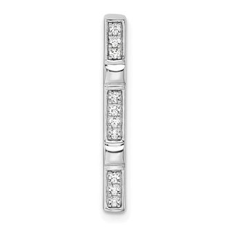 Diamond2Deal 14K White Gold Lab Grown Diamond Chain Slide Pendant (0.1ct, VS, G-H)