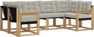 vidaXL Conjunto De Sof&aacute;s De Exterior 6 Uds. Blanco Y Gris Claro Vidaxl