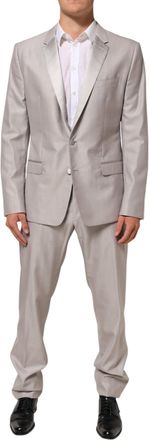 Dolce & Gabbana Light Gray Wool 2 Piece MARTINI Formal Mens Suit