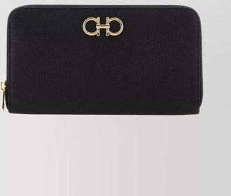Ferragamo textured leather wallet with gold-tone hardware