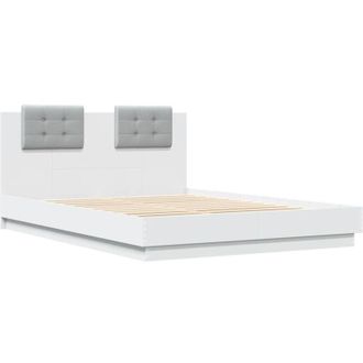 vidaXL Bed Frame with led without Mattress White 140x200 cm Vidaxl