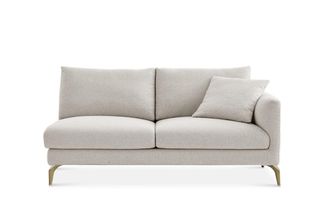 Castlery Spill-Resistant 2 Seater Sofa with Removable Frame and Cushion Covers and Brass Legs - Grey | Lena by Castlery