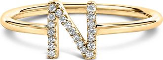 House of Brilliance 10K Gold Diamond Accent Initial A-Z Ring