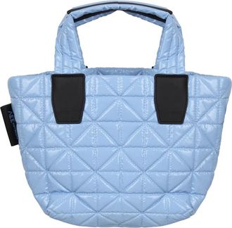 VeeCollective Small Quilted Vee Tote Bag - Dames - Shoppers - Blauw - ONE Size - Tassen