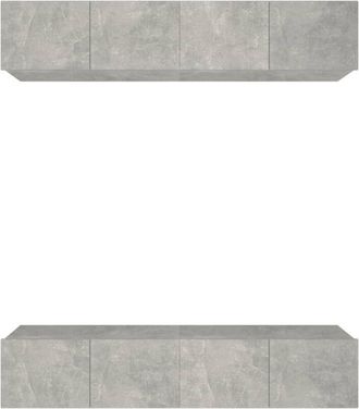 vidaXL Muebles TV 4 uds madera contrachapada gris hormigón 80x30x30 cm vidaXL