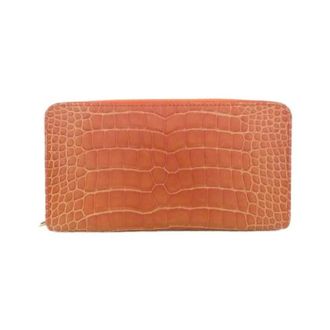 Louis Vuitton Pre-owned Wallets, female, Orange, Size: ONE SIZE Pre-owned Zippy Wallet Crocodile Long Wallet