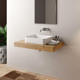 Mobo Mensolone Bagno Per Lavabo Da Appoggio 80cm - Dim. Cm(Lxpxh):80x46x8 Aramo Light - Mob
