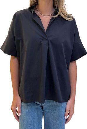 Pinch Design Collared Short Sleeved Shirt In Ink