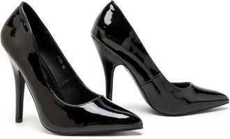 Generic Womens Pointed Toe Stiletto Heel Pumps - Elegant Party, Club & Work Shoes UK 3-12 (Black Patent, UK Footwear Size System, Adult, Women, Numeric, Mediu