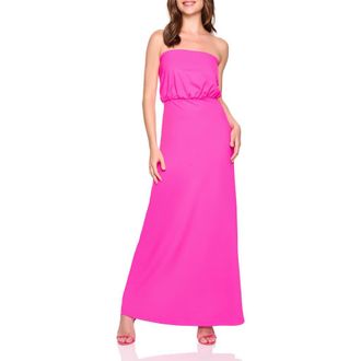 Susana Monaco Blouson Maxi Tube Dress in Pink Glo at Nordstrom Rack, Size X-Large