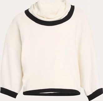 Blanc Noir Womens Portola Cowl Neck Sweater In White Alyssum
